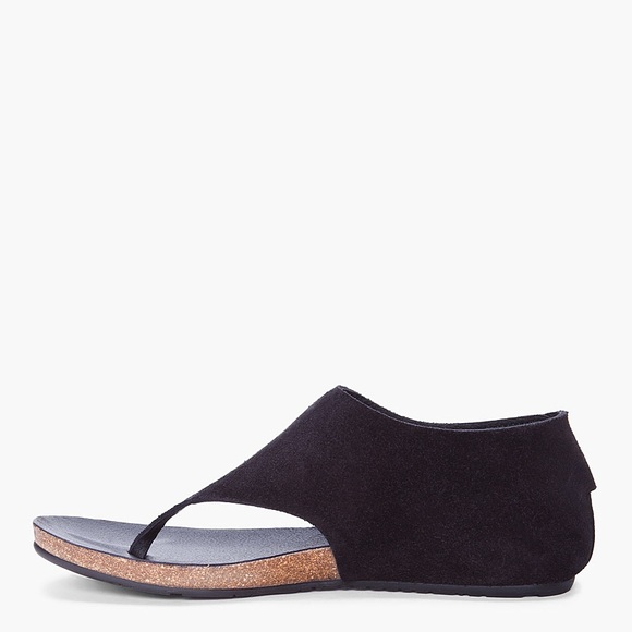 Pedro Garcia Jackie Black Suede Thong - Picture 1 of 8